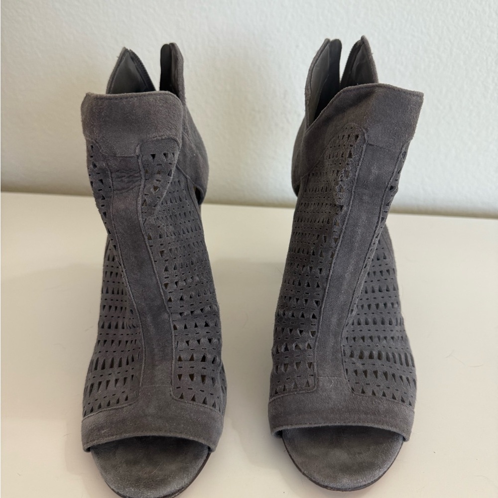 Vince Camuto Charcoal Suede Heels - Picture 2 of 5